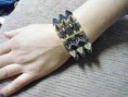 Pulseira larga dourado/prateado espetos